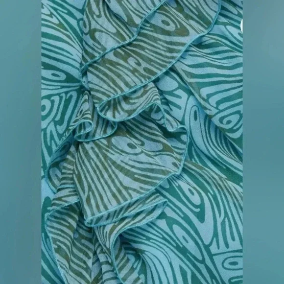 NWT Cinq a Sept Rayner Asymmetric  
Midi Ruffle High Slit Dress - Picture 6 of 11